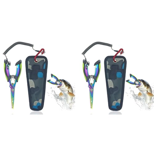 Proberos® Fishing Plier for Anglers Stainless Steel Multi Tool with Lanyard Storage Sheath Carabiner Split Ring Hook Remover Line Cutter 2 PCS Proberos® Fishing Plier for Anglers Stainless Steel Multi Tool with Lanyard Storage Sheath Carabiner Split Ring Hook Remover Line Cutter 2 PCS